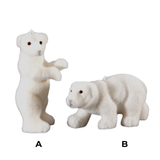 Decoratiune urs polar pufos, alb, 19cm  - Simona's Christmas