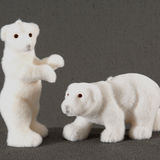 Decoratiune urs polar pufos, alb, 19cm  - Simona's Christmas