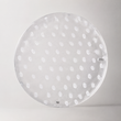 Farfurie decorativa din sticla, alb/auriu, Glimmer Spots - KOSTA BODA
