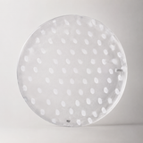 Farfurie decorativa din sticla, alb/auriu, Glimmer Spots - KOSTA BODA