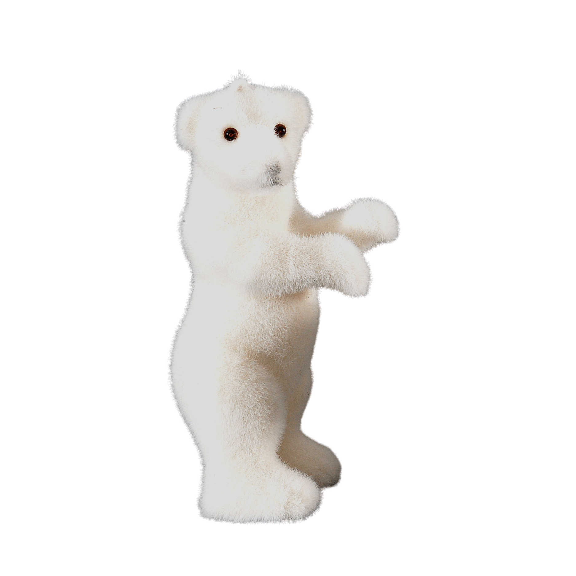 Decoratiune urs polar pufos, alb, 19cm  - Simona's Christmas