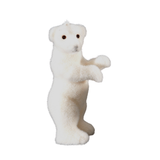 Decoratiune urs polar pufos, alb, 19cm  - Simona's Christmas