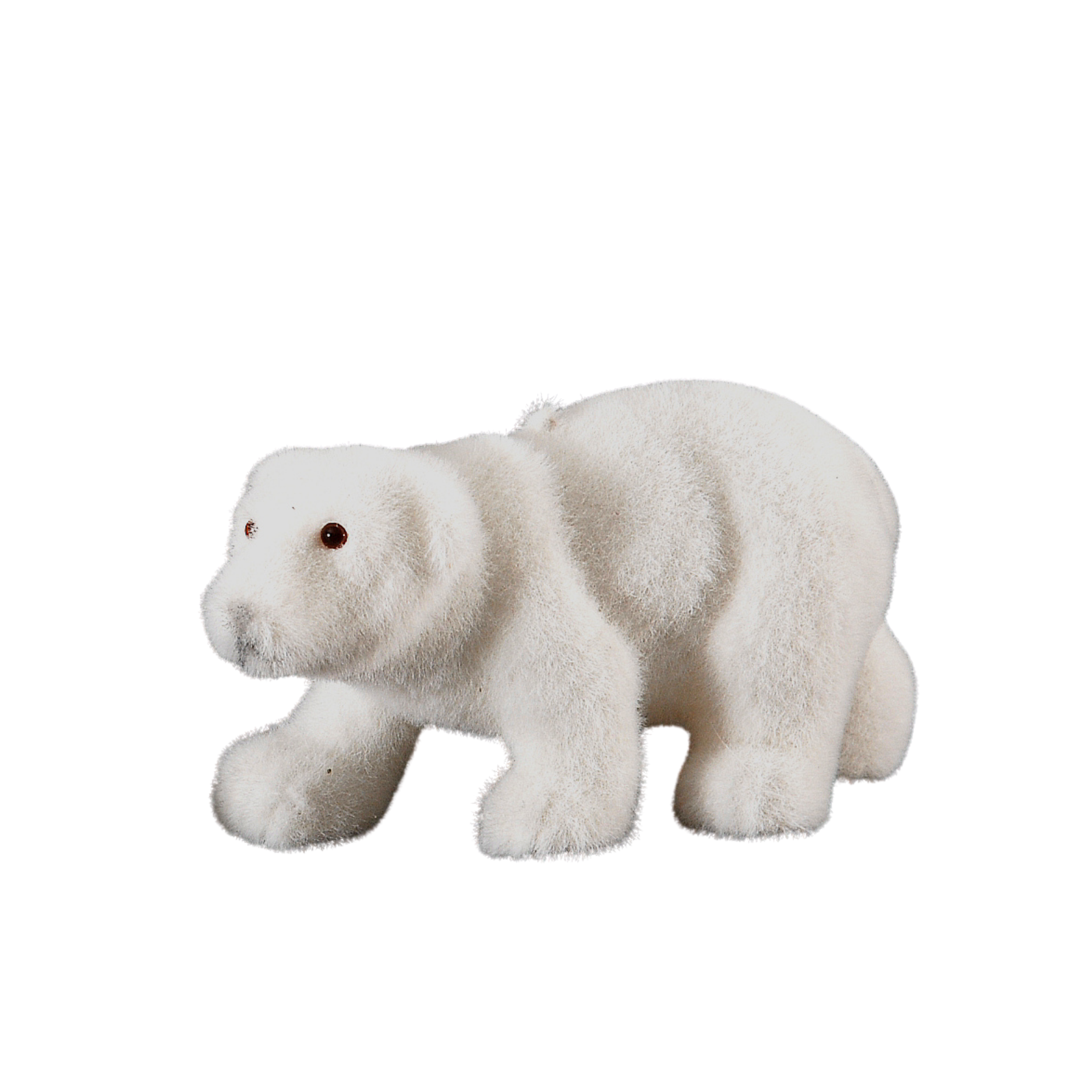 Decoratiune urs polar pufos, alb, 19cm  - Simona's Christmas