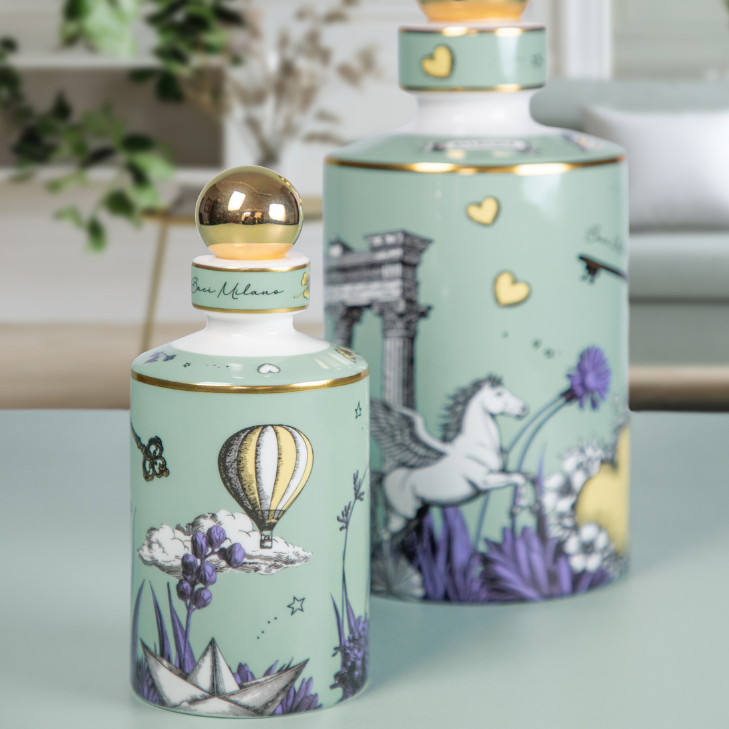 Sticla din portelan , 30 cm, verde, Allegria - BACI MILANO