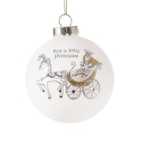 Glob din sticla Little Print/Printesa, alb, 8 cm - SIMONA'S Christmas