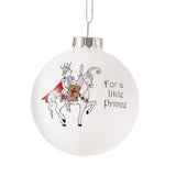 Glob din sticla Little Print/Printesa, alb, 8 cm - SIMONA'S Christmas