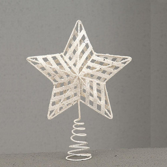 Varf de brad stea Waylon, alb, 25 cm - SIMONA'S Christmas