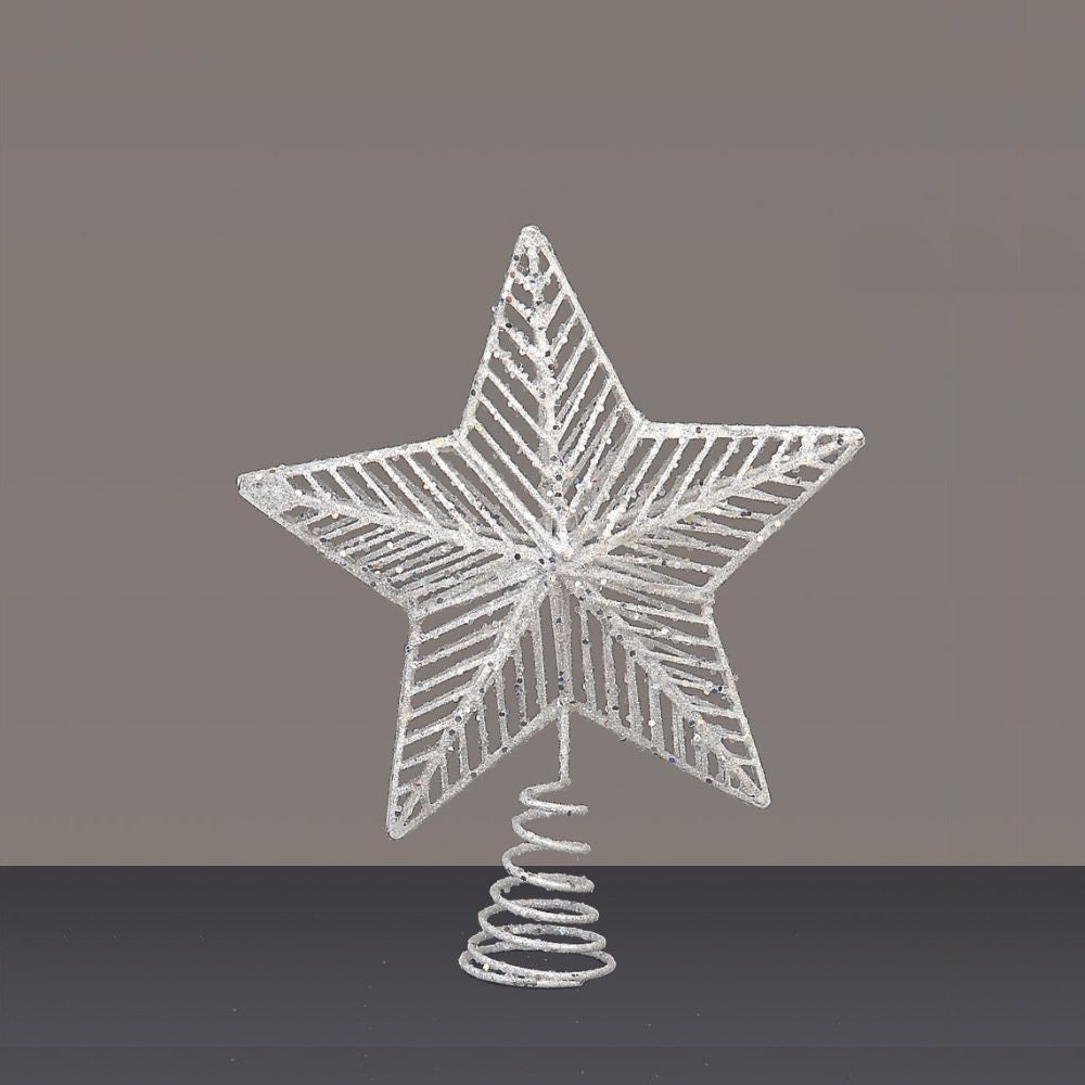 Varf de brad stea Peyton, alb, 20 cm - SIMONA'S Christmas