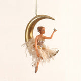 Ornament zana Chelsea pe semiluna, auriu, 14 cm - SIMONA'S Christmas