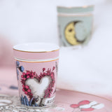 Set 2 cesti pentru espresso si farfurii, portelan, Allegria - BACI MILANO
