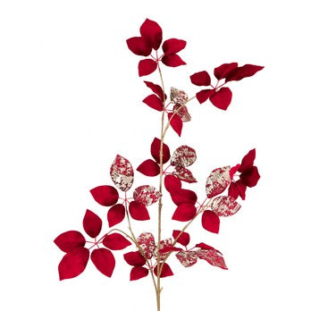 Ramura decorativa, rosu, 127 cm, Metalic - Simona's Christmas