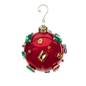 Glob din sticla, rosu , 11.5 CM, Rami  - Simona's Christmas