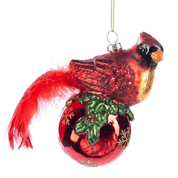 Ornament pentru brad, pasare, rosu, 15.5, Cardinal - Simona's Christmas