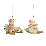 Ornament soricel Willow pe frunza, auriu, 7 cm - SIMONA'S Christmas