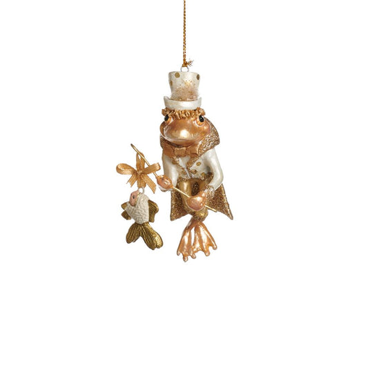 Ornament broasca pescar Willow, auriu, 11.5 cm - SIMONA'S Christmas