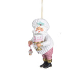Ornament Mos bucatar cu prajitura, tort/briosa, alb-roz, 14.5 cm - SIMONA'S Christmas