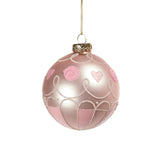 Glob din sticla glazurat, Candy, roz, 9 cm - SIMONA'S Christmas