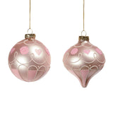 Glob din sticla glazurat, Candy, roz, 9 cm - SIMONA'S Christmas