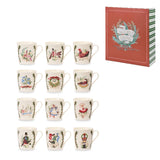 Set 12 cani din portelan, 12 cm, Days of Christmas  - Simona's Christmas