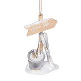 Ornament pentru brad, alb, 12.5 cm, Champagne Sign - Simona's Christmas