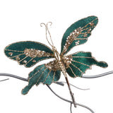 Ornament Fluture, verde/sampanie, 20 cm - SIMONA'S Christmas