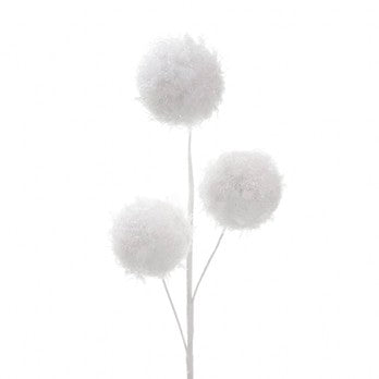 Ramura decorativa, alb, 64 cm, SnowBall - Simona's Christmas