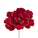 Floare decorativa, Magnolia, rosu, 45 cm, Ella - Simona's Christmas