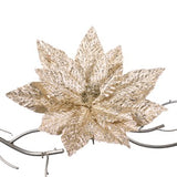 Floare decorativa, craciunita auriu, 30 cm, Giacob - Simona's Christmas