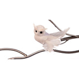 Ornament bufnita cu paiete si clip, alb, 10 cm  - SIMONA'S CHRISTMAS