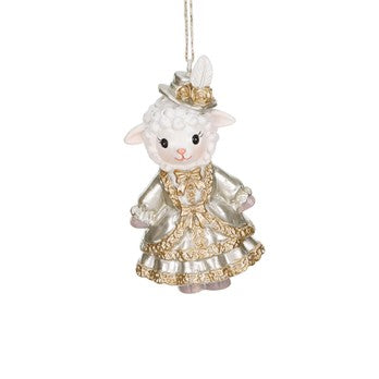 Ornament pentru brad, oita, alb, 9 cm, Tshena - Simona's Christmas