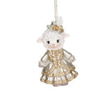 Ornament pentru brad, oita, alb, 9 cm, Tshena - Simona's Christmas