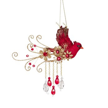 Ornament pentru brad, rosu, 16 cm, Jewel Cardinal - Simona's Christmas