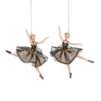 Ornament pentru brad, balerina, negru, 17.5 cm, Heloise - Simona's Christmas