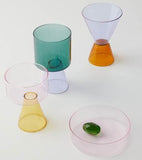 Set 7 pahare, amber-lilac, Travasi by Astrid Luglio - ICHENDORF