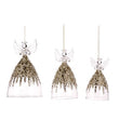 Set 3 ornamente pentru brad, 11/14/27 cm, auriu, Angels - Simona's Christmas