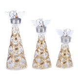Set 3 decoratiuni din sticla, auriu, 15/20/25 cm, Angel - Simona's Christmas