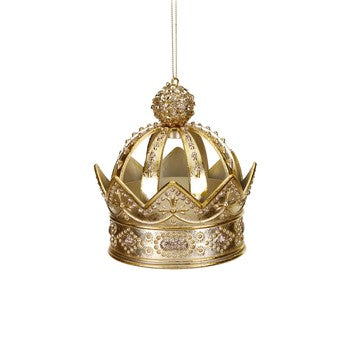 Ornament pentru brad, auriu, 10 cm, Sparkly crown  - Simona's Christmas
