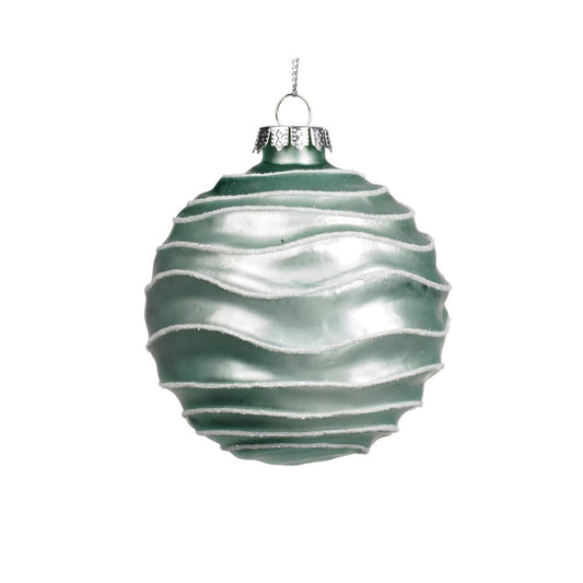Glob din sticla Ripple, verde menta, 8 cm - SIMONA'S Christmas