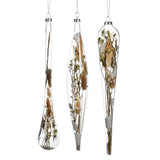 Glob din sticla turture, cu flori uscate in interior, transparent, 30 cm, SIMONA'S Christmas