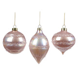 Glob din sticla irizat Rings, roz, 8 cm - SIMONA'S Christmas
