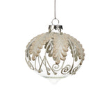 Glob din sticla decorat cu frunze, transparent, 8 cm - SIMONA'S Christmas