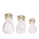 Set 3 decoratiuni din sticla, alb, 13/15/17 cm, Angel  - Simona's Christmas