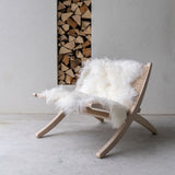 Covoras cu lana, 100 cm, alb - Simona's collection
