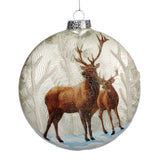 Glob decorativ disc Cerb, alb/maro - 13.5 cm - SIMONA'S CHRISTMAS