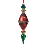 Glob decorativ Finial Jewel, rosu/auriu/verde - 34.5 cm, SIMONA'S Christmas