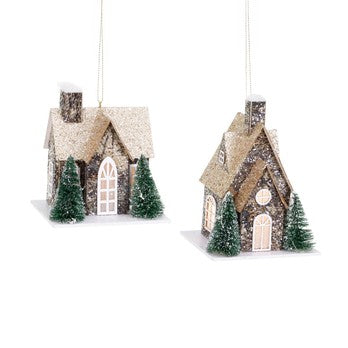 Ornament pentru brad, cabana, maro, 12.5 cm, Dax - Simona's Christmas