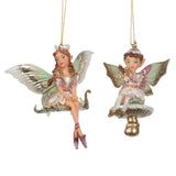 Ornament zana pe frunza/ciuperca, verde, 10 cm - SIMONA'S Christmas