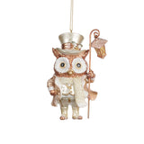 Ornament urs/bufnita, crem-sampanie, 9 cm - SIMONA'S Christmas