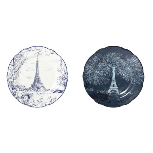 Set 2 farfurii bread and butter, 16 cm, Tout Paris Bleu Nuit - BERNARDAUD