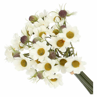 Buchet decorativ de flori Margarete, alb, Ilmazzolino - SIMONA'S COLLECTION